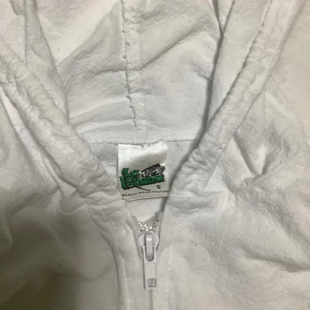 La Iguana Cozumel Beach Full-zip Hoodie Sz Small White